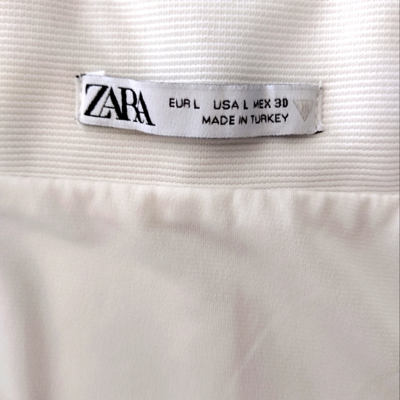 Zara Ribbed White Mini Skirt - Picture 6 of 6